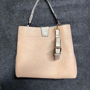 Womens Beige Tote Bag Purse Handbag Shoulder Bag‎ Snake Accent